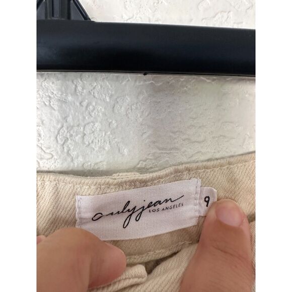 Carly Jean Los Angeles Jaymee Stone Vintage Wide Leg Jeans in Natural Size 9 - Picture 10 of 12